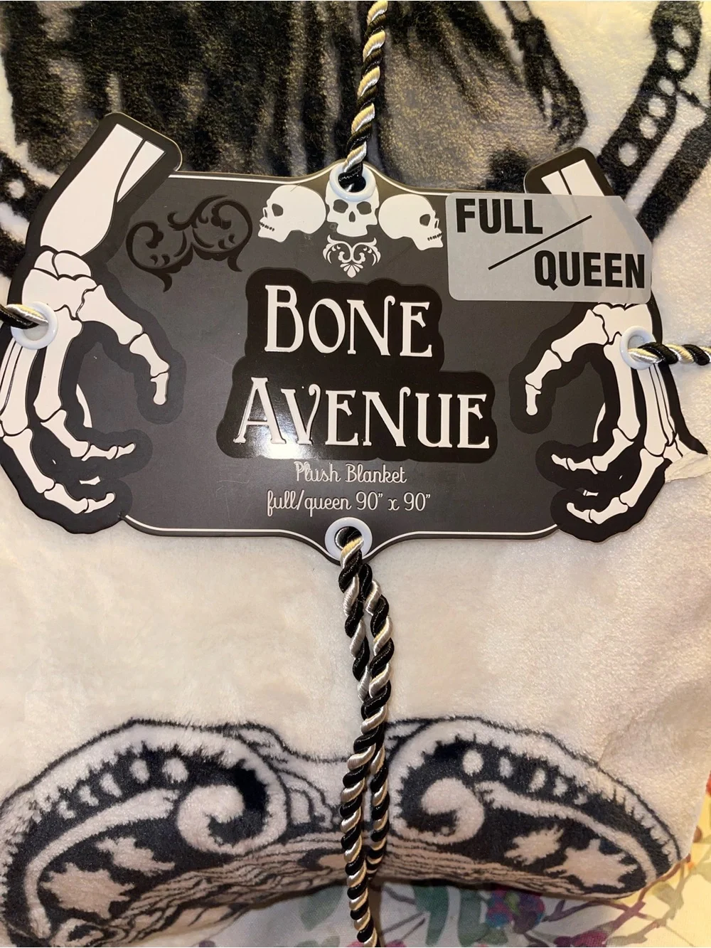 Bone Avenue Skeletons 💀 Plush Throw Blanket